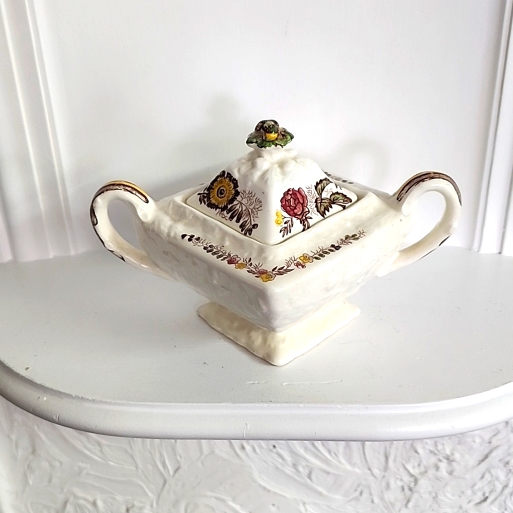 Vintage Mason's Ironstone "Friarswood" Sugar Bowl